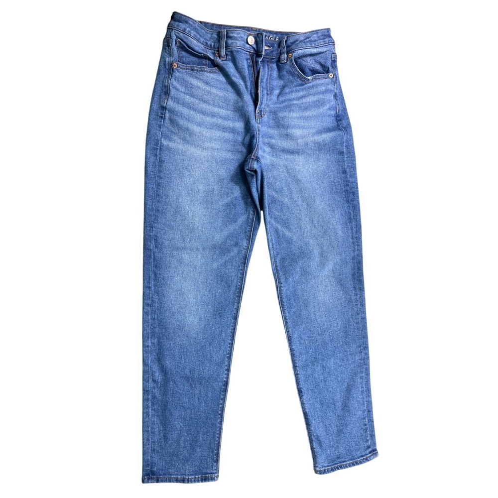 American Eagle Mom Jeans Womens Size 4 High Rise Stretch Light Wash Denim